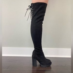 Nordstrom Over the Knee Black Boots Size 7